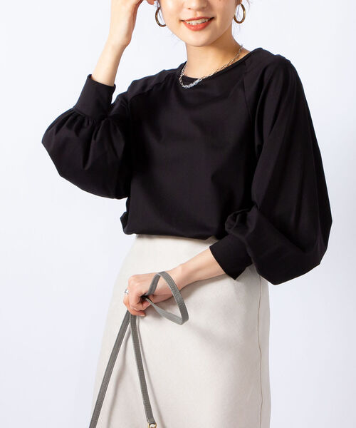 NOLLEY’S(ノーリーズ)の「トリコットプルオーバーカットソー(Tシャツ/カットソー・レディース・ブラック/ピンク/オフホワイト・38)」の1枚目の写真