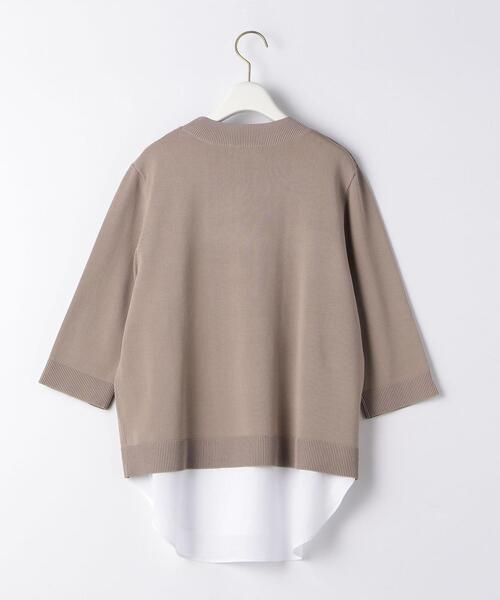 green label relaxing（グリーンレーベルリラクシング）の「FFC レイヤードライク ショートスリーブ プルオーバー ニット（ニット/セーター・レディース・ライム/ネイビー/ベージュ・FREE）」の10枚目の写真