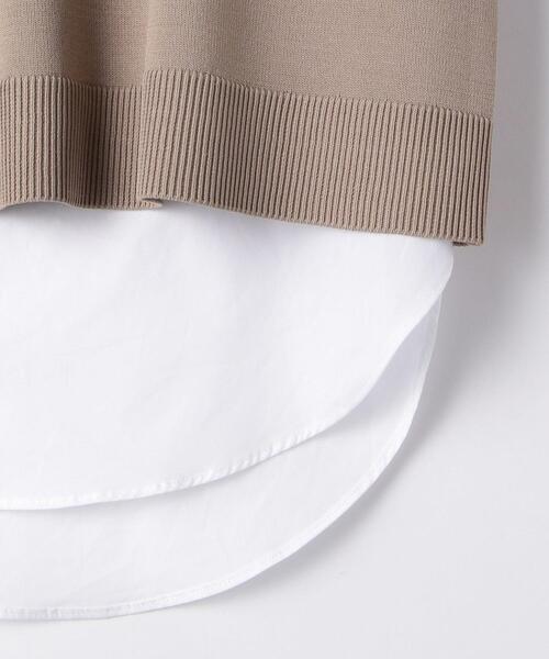 green label relaxing（グリーンレーベルリラクシング）の「FFC レイヤードライク ショートスリーブ プルオーバー ニット（ニット/セーター・レディース・ライム/ネイビー/ベージュ・FREE）」の15枚目の写真