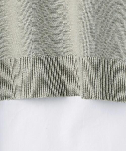 green label relaxing（グリーンレーベルリラクシング）の「FFC レイヤードライク ショートスリーブ プルオーバー ニット（ニット/セーター・レディース・ライム/ネイビー/ベージュ・FREE）」の18枚目の写真