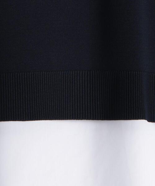 green label relaxing（グリーンレーベルリラクシング）の「FFC レイヤードライク ショートスリーブ プルオーバー ニット（ニット/セーター・レディース・ライム/ネイビー/ベージュ・FREE）」の12枚目の写真