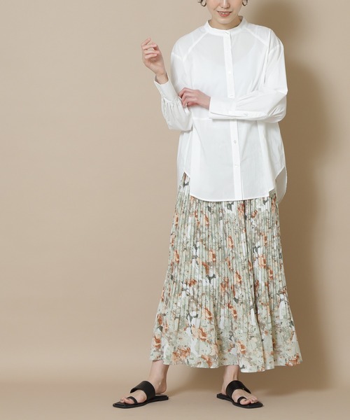 N.(N. Natural Beauty Basic)(エヌエヌナチュラルビューティーベーシック)の「◆フラワーケシプリーツスカート(スカート・レディース・グレー系/グリーン系/ピンク系・MEDIUM)」の2枚目の写真