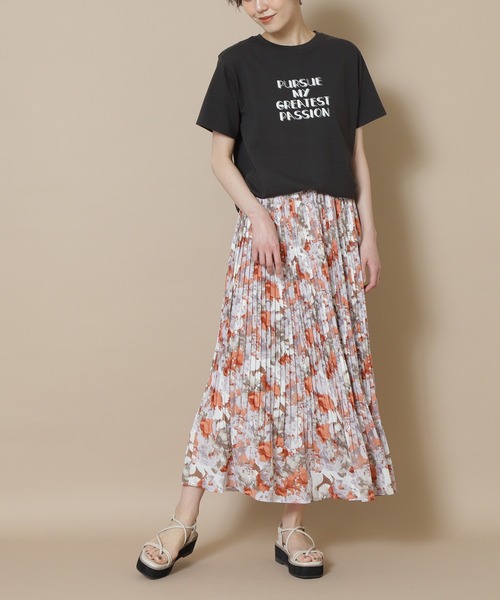 N.(N. Natural Beauty Basic)(エヌエヌナチュラルビューティーベーシック)の「◆フラワーケシプリーツスカート(スカート・レディース・グレー系/グリーン系/ピンク系・MEDIUM)」の3枚目の写真