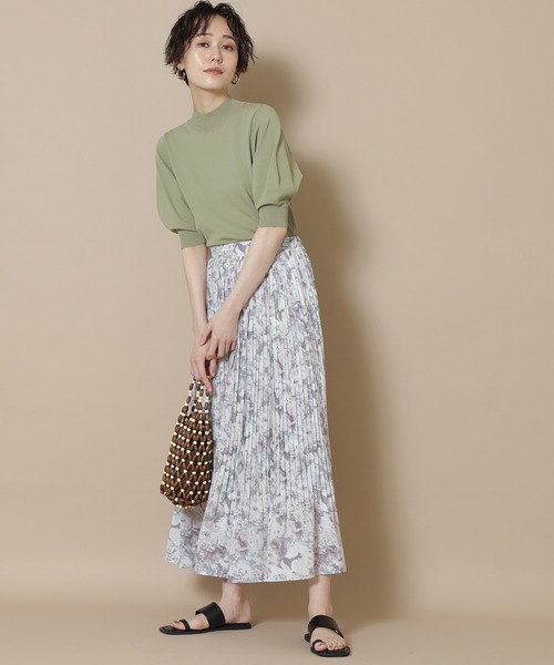 N.(N. Natural Beauty Basic)(エヌエヌナチュラルビューティーベーシック)の「◆フラワーケシプリーツスカート(スカート・レディース・グレー系/グリーン系/ピンク系・MEDIUM)」の6枚目の写真