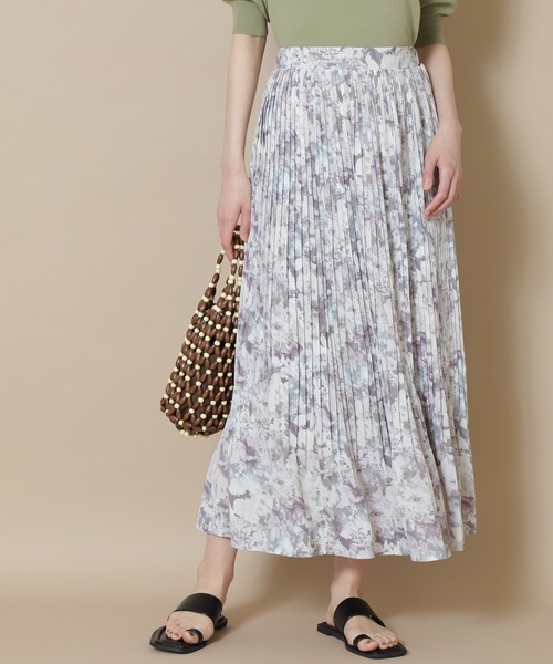 N.(N. Natural Beauty Basic)(エヌエヌナチュラルビューティーベーシック)の「◆フラワーケシプリーツスカート(スカート・レディース・グレー系/グリーン系/ピンク系・MEDIUM)」の4枚目の写真