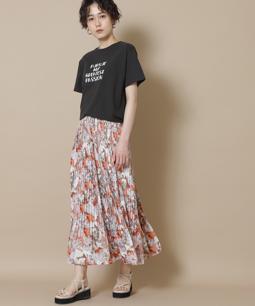 N.(N. Natural Beauty Basic)(エヌエヌナチュラルビューティーベーシック)の「◆フラワーケシプリーツスカート(スカート・レディース・グレー系/グリーン系/ピンク系・MEDIUM)」の12枚目の写真