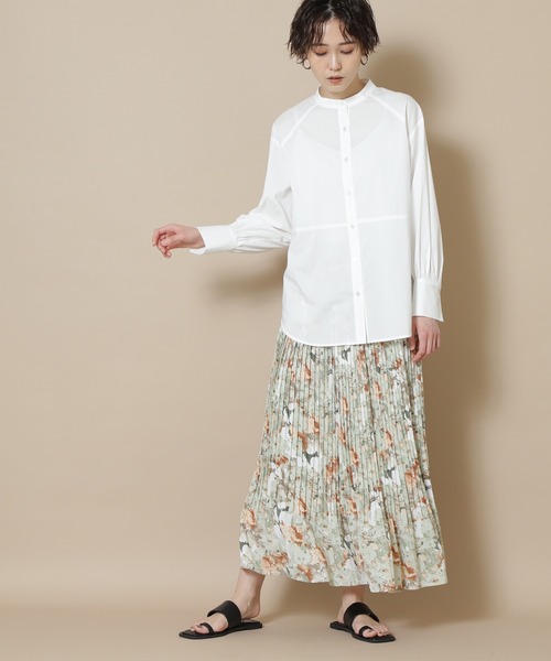 N.(N. Natural Beauty Basic)(エヌエヌナチュラルビューティーベーシック)の「◆フラワーケシプリーツスカート(スカート・レディース・グレー系/グリーン系/ピンク系・MEDIUM)」の8枚目の写真