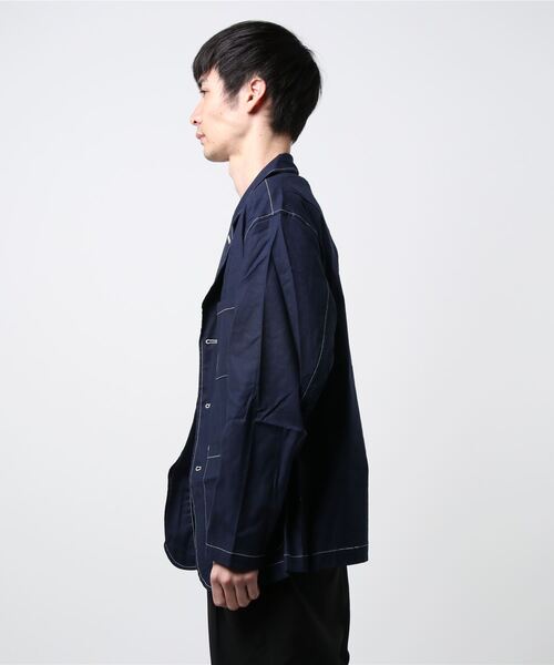 Burner(バーナー)の「【BURNER SELECT】綿麻ストレッチラペルトカバーオール(ステッチ配色)(カバーオール・メンズ・ベージュ/ブラック/キナリ/カーキ/ネイビー・XL/L/M)」の8枚目の写真