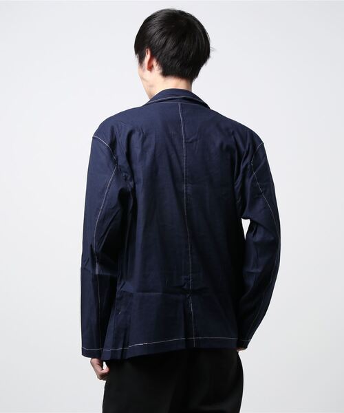 Burner(バーナー)の「【BURNER SELECT】綿麻ストレッチラペルトカバーオール(ステッチ配色)(カバーオール・メンズ・ベージュ/ブラック/キナリ/カーキ/ネイビー・XL/L/M)」の6枚目の写真