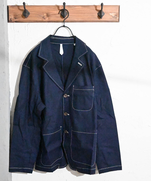 Burner(バーナー)の「【BURNER SELECT】綿麻ストレッチラペルトカバーオール(ステッチ配色)(カバーオール・メンズ・ベージュ/ブラック/キナリ/カーキ/ネイビー・XL/L/M)」の5枚目の写真