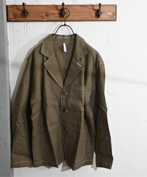 Burner(バーナー)の「【BURNER SELECT】綿麻ストレッチラペルトカバーオール(ステッチ配色)(カバーオール・メンズ・ベージュ/ブラック/キナリ/カーキ/ネイビー・XL/L/M)」の4枚目の写真