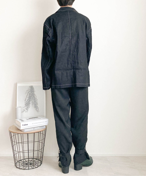 Burner(バーナー)の「【BURNER SELECT】綿麻ストレッチラペルトカバーオール(ステッチ配色)(カバーオール・メンズ・ベージュ/ブラック/キナリ/カーキ/ネイビー・XL/L/M)」の14枚目の写真