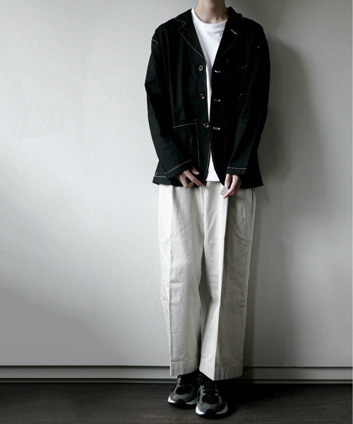 Burner(バーナー)の「【BURNER SELECT】綿麻ストレッチラペルトカバーオール(ステッチ配色)(カバーオール・メンズ・ベージュ/ブラック/キナリ/カーキ/ネイビー・XL/L/M)」の13枚目の写真