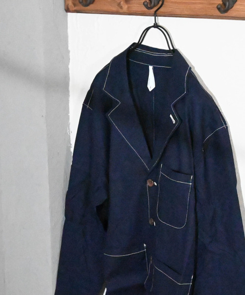 Burner(バーナー)の「【BURNER SELECT】綿麻ストレッチラペルトカバーオール(ステッチ配色)(カバーオール・メンズ・ベージュ/ブラック/キナリ/カーキ/ネイビー・XL/L/M)」の10枚目の写真