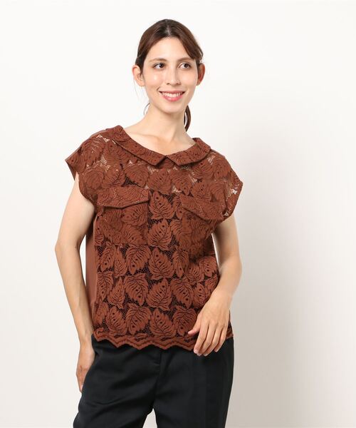 FELLINI（フェリーニ）の「レースブラウス（シャツ/ブラウス・レディース・ブラック/ブラウン/グリーン・M）」の2枚目の写真