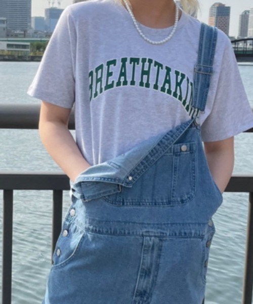 WEGO(ウィゴー)の「WEGO/カレッジロゴプリントTシャツ(Tシャツ/カットソー・レディース・ホワイト/ホワイト系その他/杢グレー/ライトパープル/オートミール/ブルー・SMALL/MEDIUM/LARGE/X-LARGE)」の3枚目の写真