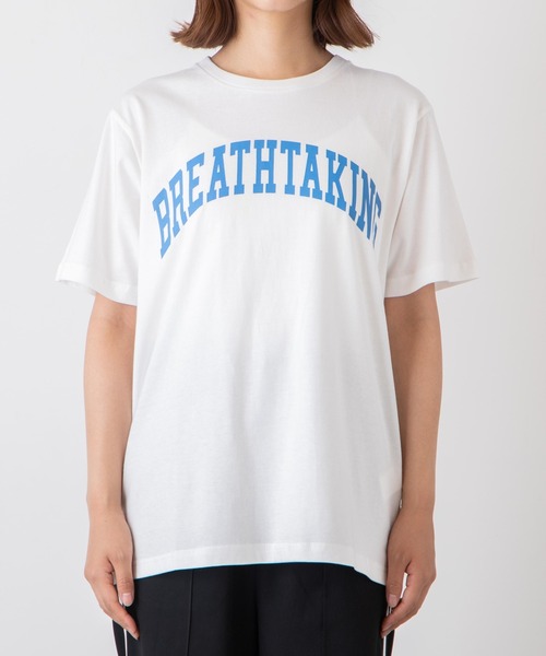 WEGO(ウィゴー)の「WEGO/カレッジロゴプリントTシャツ(Tシャツ/カットソー・レディース・ホワイト/ホワイト系その他/杢グレー/ライトパープル/オートミール/ブルー・SMALL/MEDIUM/LARGE/X-LARGE)」の14枚目の写真