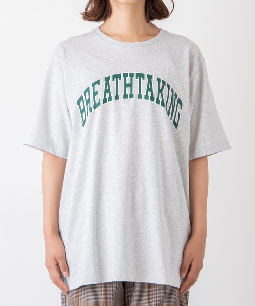 WEGO(ウィゴー)の「WEGO/カレッジロゴプリントTシャツ(Tシャツ/カットソー・レディース・ホワイト/ホワイト系その他/杢グレー/ライトパープル/オートミール/ブルー・SMALL/MEDIUM/LARGE/X-LARGE)」の13枚目の写真