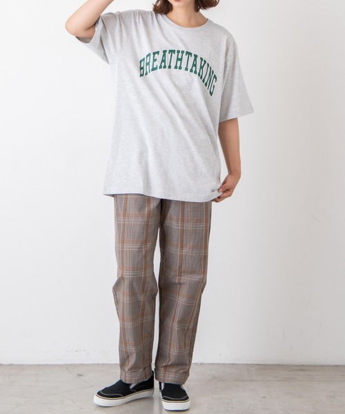 WEGO(ウィゴー)の「WEGO/カレッジロゴプリントTシャツ(Tシャツ/カットソー・レディース・ホワイト/ホワイト系その他/杢グレー/ライトパープル/オートミール/ブルー・SMALL/MEDIUM/LARGE/X-LARGE)」の9枚目の写真