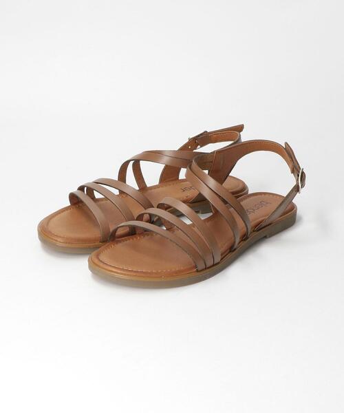 THE STATION STORE(ザ ステーション ストア)の「<Blender> L 3ストラップ サンダル(サンダル・レディース・ブラウン/オフホワイト・38/36/37)」の1枚目の写真