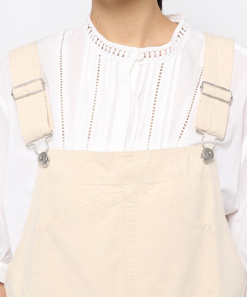 studio CLIP（スタディオクリップ）の「【低身長向けアイテム/WEB限定】コットンクロスワークサロペット（サロペット/オーバーオール・レディース・ブラック/ライトベージュ・FREE）」の12枚目の写真