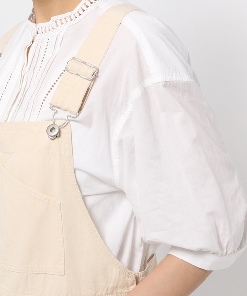 studio CLIP（スタディオクリップ）の「【低身長向けアイテム/WEB限定】コットンクロスワークサロペット（サロペット/オーバーオール・レディース・ブラック/ライトベージュ・FREE）」の14枚目の写真