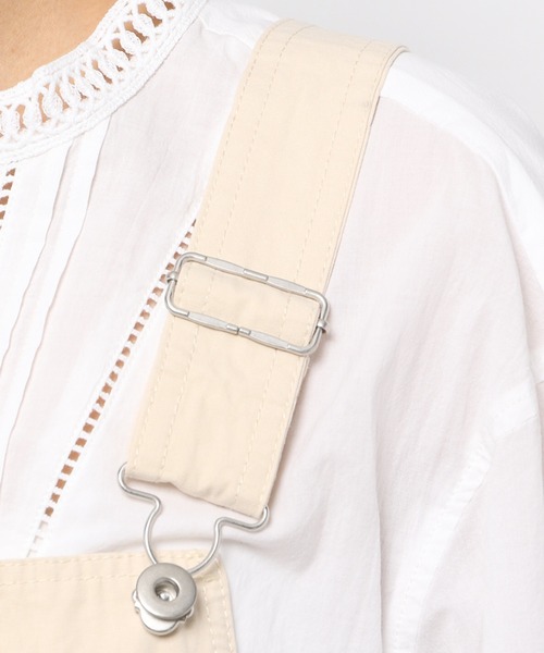 studio CLIP（スタディオクリップ）の「【低身長向けアイテム/WEB限定】コットンクロスワークサロペット（サロペット/オーバーオール・レディース・ブラック/ライトベージュ・FREE）」の16枚目の写真