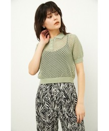 LAGUA GEM | CROCHET LIKE POLO KNIT(ニット/セーター)
