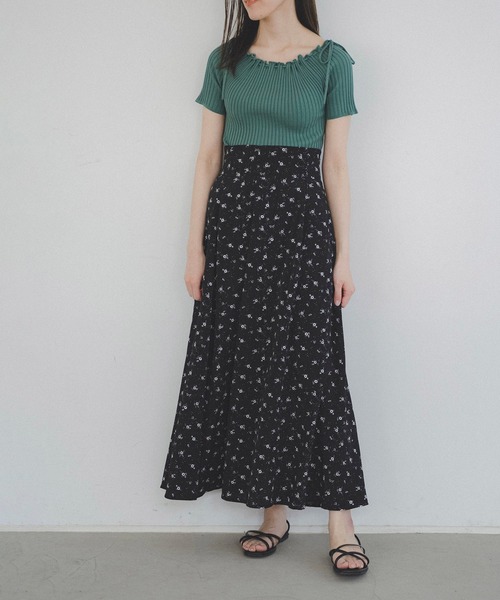 FREE'S MART（フリーズマート）の「【Sシリーズ対応】レトロフラワーマキシスカート（スカート・レディース・ブラック系その他/ホワイト系その他/グリーン系その他3・SMALL/MEDIUM）」の16枚目の写真