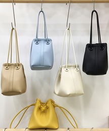 me+em select | 【ポーチ付】スムースレザー巾着ハンドバッグ【数量限定販売】(ハンドバッグ)