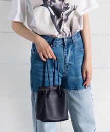 me+em select | 【ポーチ付】スムースレザー巾着ハンドバッグ(ハンドバッグ)