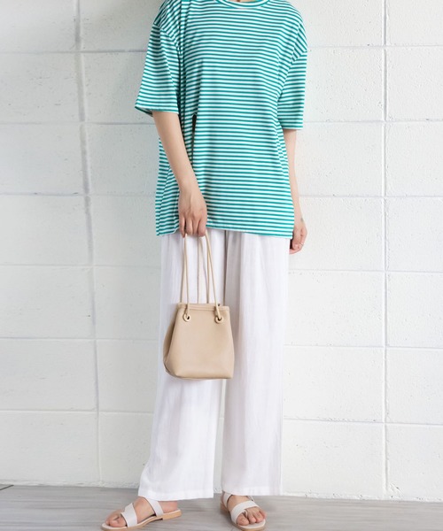 me+em select(ミームセレクト)の「【ポーチ付】スムースレザー巾着ハンドバッグ【数量限定販売】(ハンドバッグ・レディース・ホワイト/ブラック/ベージュ/イエロー/ブルー・FREE)」の13枚目の写真