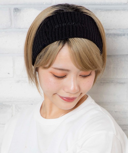 WEGO（ウィゴー）の「WEGO/ロゴ刺繍ヘアバンド（ニットキャップ/ビーニー・レディース・ホワイト/ブラック/パープル/ライム/オレンジ・FREE）」の2枚目の写真