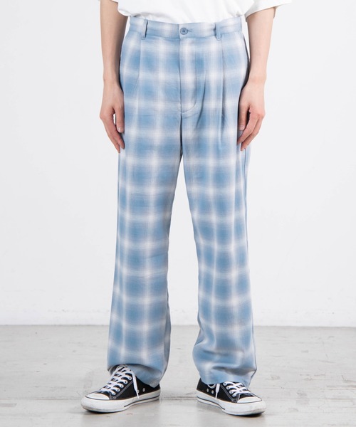 WEGO（ウィゴー）の「WEGO/オンブレチェック ルーズイージーパンツ（スラックス・メンズ・ネイビー/サックスブルー・MEDIUM/LARGE）」の17枚目の写真