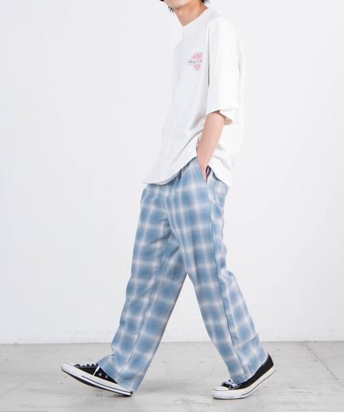 WEGO（ウィゴー）の「WEGO/オンブレチェック ルーズイージーパンツ（スラックス・メンズ・ネイビー/サックスブルー・MEDIUM/LARGE）」の19枚目の写真