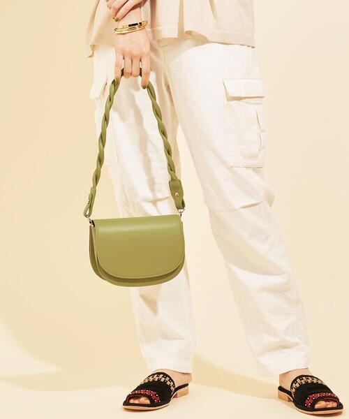 BEAUTY&YOUTH UNITED ARROWS(ビューティーアンドユースユナイテッドアローズ)の「フラップツイストショルダーバッグ -2WAY- ∴(ショルダーバッグ・レディース・ライム/ブラック・FREE)」の11枚目の写真