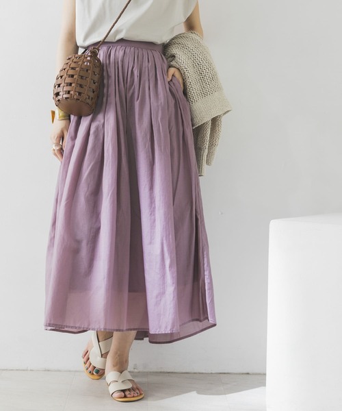 URBAN RESEARCH(アーバンリサーチ)の「ボックスタックエアリーロングスカート(スカート・レディース・オフホワイト/ライトブルー/ブラック/パープル系その他・FREE)」の16枚目の写真