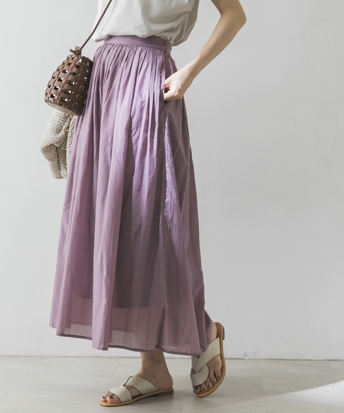 URBAN RESEARCH(アーバンリサーチ)の「ボックスタックエアリーロングスカート(スカート・レディース・オフホワイト/ライトブルー/ブラック/パープル系その他・FREE)」の17枚目の写真