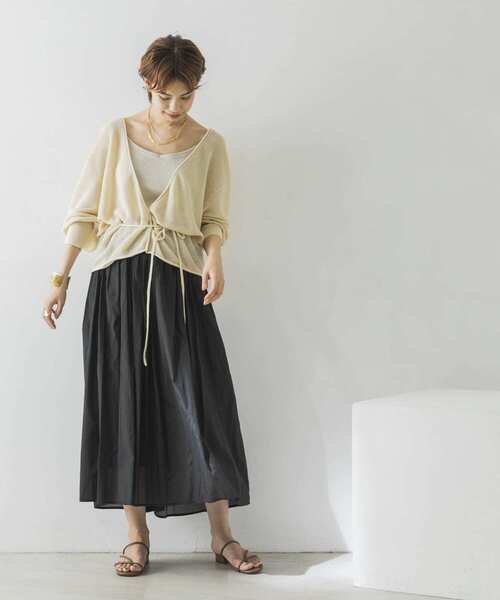 URBAN RESEARCH(アーバンリサーチ)の「ボックスタックエアリーロングスカート(スカート・レディース・オフホワイト/ライトブルー/ブラック/パープル系その他・FREE)」の6枚目の写真