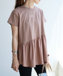 reca | 裾フリル異素材切替えペプラムTシャツ(Tシャツ/カットソー)