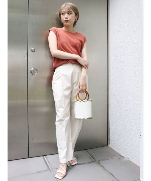 MURUA（ムルーア）の「麻混ナチュラルタンク（Tシャツ/カットソー・レディース・オレンジ/ブラック/アイボリー・FREE）」の11枚目の写真