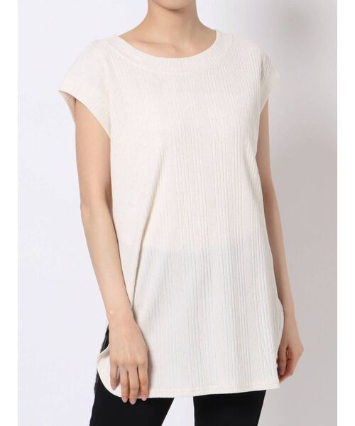 MURUA（ムルーア）の「麻混ナチュラルタンク（Tシャツ/カットソー・レディース・オレンジ/ブラック/アイボリー・FREE）」の13枚目の写真