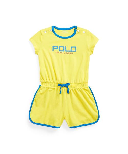 ロゴ コットン ジャージー ロンパース