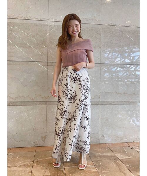 MERCURYDUO（マーキュリーデュオ）の「フロッキープリントフレアスカート（スカート・レディース・ブラウン/アイボリー・SMALL/MEDIUM）」の11枚目の写真