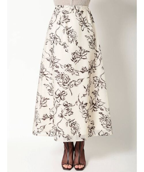 MERCURYDUO（マーキュリーデュオ）の「フロッキープリントフレアスカート（スカート・レディース・ブラウン/アイボリー・SMALL/MEDIUM）」の15枚目の写真