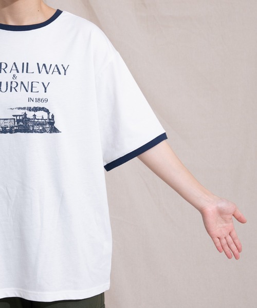 kutir（クティール）の「リンガートレインプリントTシャツ（Tシャツ/カットソー・レディース・ホワイト/オフホワイト/オートミール/アイボリー・FREE）」の8枚目の写真