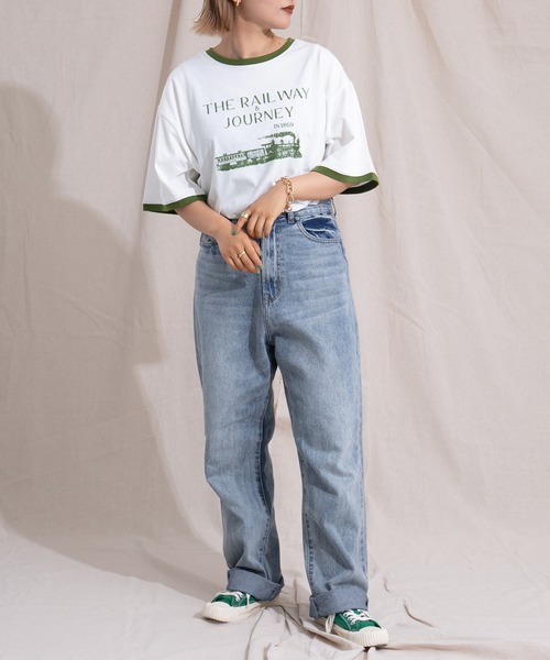 kutir（クティール）の「リンガートレインプリントTシャツ（Tシャツ/カットソー・レディース・ホワイト/オフホワイト/オートミール/アイボリー・FREE）」の5枚目の写真