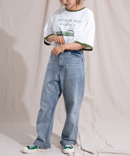 kutir（クティール）の「リンガートレインプリントTシャツ（Tシャツ/カットソー・レディース・ホワイト/オフホワイト/オートミール/アイボリー・FREE）」の9枚目の写真