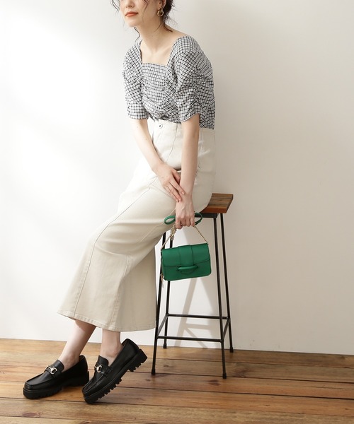 N.（N. Natural Beauty Basic）（エヌエヌナチュラルビューティーベーシック）の「◆ライトコットンナロースカート（スカート・レディース・ナチュラル/イエロー/ピンク・MEDIUM）」の2枚目の写真