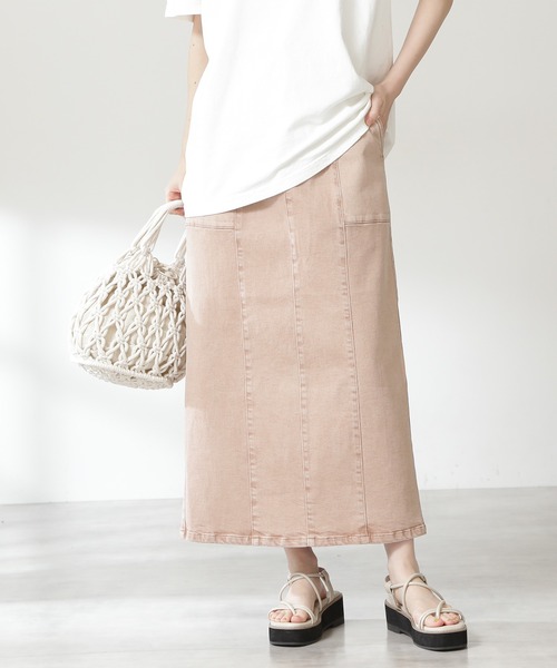 N.（N. Natural Beauty Basic）（エヌエヌナチュラルビューティーベーシック）の「◆ライトコットンナロースカート（スカート・レディース・ナチュラル/イエロー/ピンク・MEDIUM）」の11枚目の写真